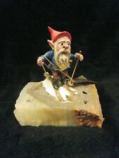 Vintage 1979 Ron Lee Signed Metal Gnome/Elf Skiing Stone Figure Sculpture picture