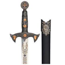 Medieval Knights Templar Sword With Scabbard Stainless Steel  Functional Sword picture