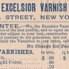 1893 Excelsior Varnish Works Dealer Pricelist 381 Pearl Street New York City #2 picture