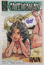 CAVEWOMAN RAIN #1 Signed Budd Root (1996) Caliber Comics 1st Print picture