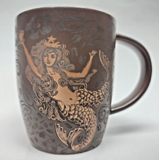 Starbucks Split Tail Mermaid Siren Coffee Mug Brown Copper 2011 40th Anniversary picture