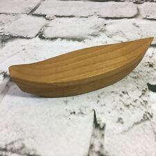 Wooden Boat Solid Wood Canoe Simple Decor Nautical Knick Knack picture