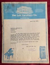 Vintage 1921 Lair Furniture & Instruments Charleston Missouri MO Letterhead picture