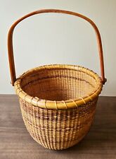 Vintage Large Nantucket Basket w/Swing Handle- 7.5