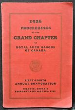 1926 PROCEEDINGS Of The GRAND CHAPTER Of ROYAL ARCH MASONS OF CANADA Of TORONTO picture