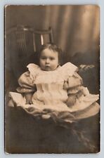 Vintage RPPC Studio Postcard: Small Child In Big Dress - Shakespeare Quote picture