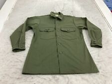 VTG Vietnam Era Shirt Mens 15.5 X 31 Cotton Sateen OG 107 Green 70s USA picture