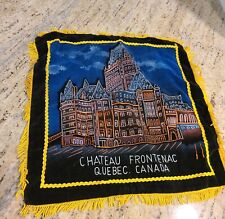 Vtg Chateau Frontenac Quebec Canada Throw Pillowcase Souvenir Velveteen Glitter picture