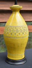 vtg Italian yellow ceramic table lamp Aldo Londi for Bitossi Raymor mid century picture