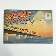 VTG Florida Overseas Highway Key West Fold Out Photos Postcard Curt Teich picture