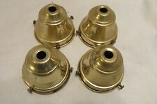 Vintage Set of 4 Brass Plated Socket Cover Shade Holders for Ceiling Fixture picture