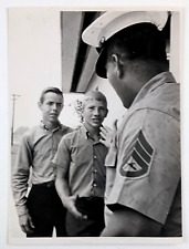 1966 US Marine Corp Recruits Meet Sergeant Vintage Press Photo picture