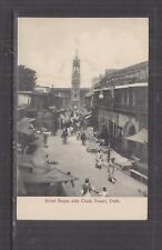 INDIA, DELHI, STREET SCENE, CLOCK TOWER, c1910 ppc., unused. picture