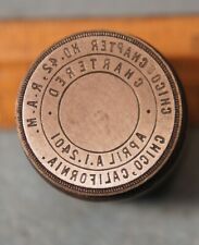 Antique CHICO CA Chico Chapter 42 RAM MASONIC PENNY Stamping Die TP194 picture