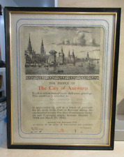 WWII City of Antwerp Certificate Award, George Stimson 743rd Railway Battalion picture