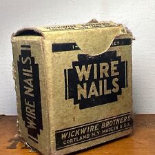Wickwire Nails WICKWIRE BROTHERS Vtg Box Full Antique Vtg Cortland NY picture
