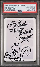 2019 Pokemon Old Maid Japanese Spare Card MEWTWO SIGNED AUTO 10 JAY GOEDE PSA 10 picture