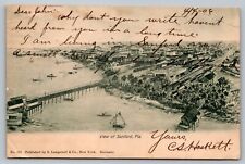 Postcard Birdseye View Sanford Harbor Bridge Florida FL c 906 UDB Antique picture