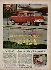 1967 Jeep Wagoneer V-8 81 Cubit Ft Red Car Photo Grip Original Color Print Ad picture