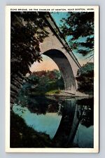 Boston MA- Massachusetts, Echo Bridge On The Charles At Newton, Vintage Postcard picture