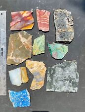 Mixed lot of unfinished slabs, rough gemstone slabs for cabbing picture