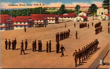 Linen PC Company Street, Military Men Marching in Camp Croft, South Carolina picture