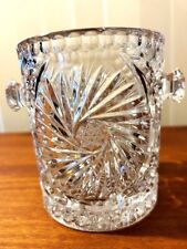 Vintage Bohemian Cut Pinwheel Crystal Ice Bucket 5.5 inches  picture