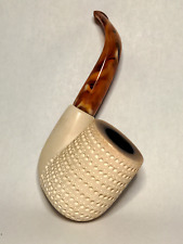 Large Servi Meerschaum Tobacco Pipe from Turkey Light Brown Patina with Case picture