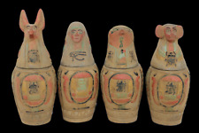 4 RARE ANCIENT EGYPTIAN PHARAOH ANTIQUE CANOPIC Jar Mummification -Egypt History picture