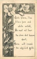 C-1910 God's Plan Floral saying Arts and crafts Postcard 22-2345 picture