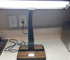 Mobilite Vintage Desk Lamp Gooseneck Fluorescent Faux Wood Grain Tested Working picture