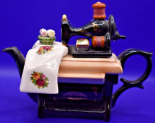 Vintage Cardew Designs Infusion Mini Sewing Machine Teapot Royal Albert Roses picture
