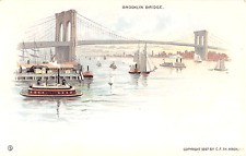 1897 Brooklyn Bridge Brooklyn NY post card New York City Pioneer era picture