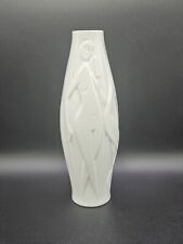Vtg Edelstein Kurt Wendler Porcelain Vase w/Art Deco Woman Heron Man Dog Germany picture