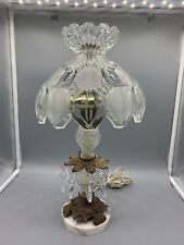 Vintage Bohemian Glass Table Lamp Brass Accents CATCO Marble Base 16.5