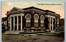 Postcard Indiana IN c.1910's First Baptist Church Lebanon Y9 picture