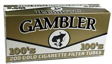 Gambler 100mm Cigarette Tubes Gold Light  200 Count Per Box (5 Boxes) picture