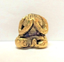 Figure Amulet Brass Figurine Man Face Hidden Tattooed Cambodia Asia b55 picture