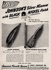 1948 Johnson's Silver Minnow With Black Nickel Finish  Print Ad picture