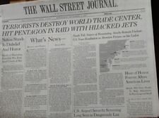 VINTAGE WALL STREET JOURNAL WORLD TRADE CENTER DESTROYED 9/12/01 NEW UNREAD picture