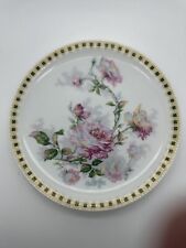 Antique Haviland Limoges Hand Painted Plate Pink Roses with Clover And Gold Rim picture