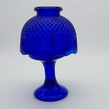 Vintage Westmoreland Cobolt Blue Pineapple Pattern Fairy Lamp 2 piece picture