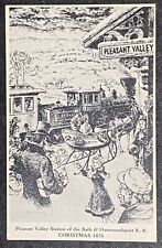 Postcard Bath & Hammondsport Railroad View 1876 Christmas Reprint Steam Train picture