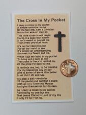 The Cross In My Pocket poem card with a cut out penny cross picture