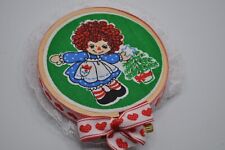 Vintage Christmas Raggedy Ann Handmade Piece 3” Wall Hanging picture