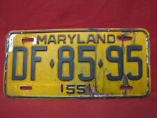 Antique Original 1955 Maryland License Plate #27 picture
