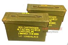 2 PACK Military Metal 30 CAL 7.62mm Ammo can M19A1 .30 Cal. Excellent Condition picture