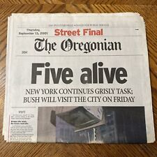 Oregonian Newspaper 9/12/01 Street Final 9/11 COMPLETE NYC WTC VTG George W Bush picture