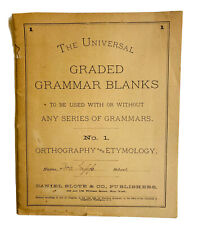 The Universal Graded Grammar Blanks 1880 Daniel Slote & Co Orthography Etymology picture