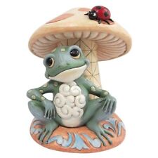 Jim Shore Heartwood Creek Frog Leaning On Mushroom Figurine 6014429 picture